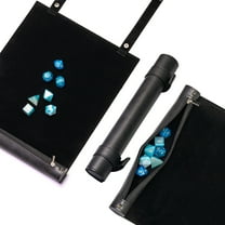 Cusdie 2 in 1 Dice Rolling Mat & Zippered Dice Holder Dice Tray - Compatible with DND Polyhedral Dice Dungeons and Dragon