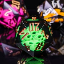 Cusdie 55MM D20 DND Dice Sharp Edges Dice, 20 Sided Resin Skull Dice, Single D20 Polyhedral Dice with Gift Box for Dungeons and Dragons TTRPG Role Playing Game Pathfinder