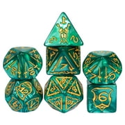 Cusdie 7-Die 25mm Giant DND Dice, Shield&Sword Pattern Polyhedral Dice Set for Role Playing Game Dungeons and Dragons D&D Dice Pathfinder