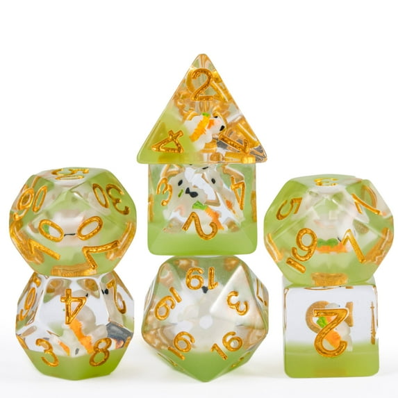 Cusdie 7-Die DND Dice, Polyhedral Dice Set Filled with Animal, for Role Playing Game Dungeons and Dragons D&D Dice MTG Pathfinder