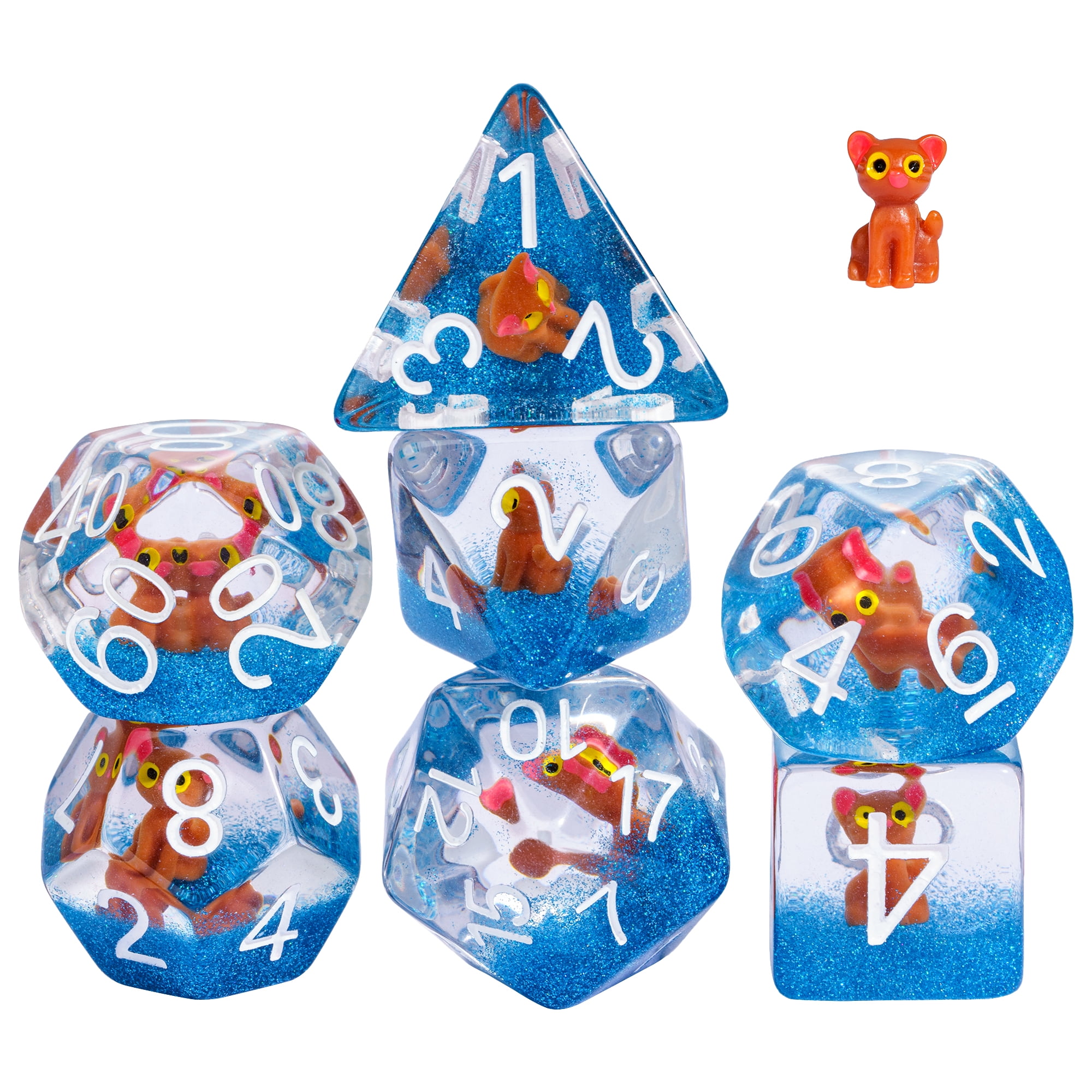 Set 7 Dadi Poliedrici In Acrilico Per D&D – Gioco Di Ruolo, Fantasy, Multicolore