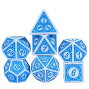 Cusdie 7-Die DND Dice with Carved Pattern D&D Dice Set Acrylic Polyhedral Dice for Role Playing Game Board Games Warhammer MTG