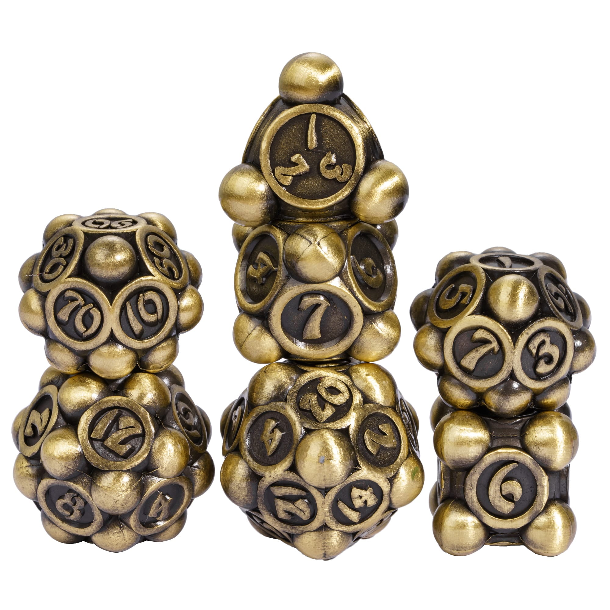 Cusdie 7-Die Metal DND Dice Set, Ball Tip Design Metal Polyhedral D&D Dice Set for DND Dungeons and Dragons TTRPG Role Playing Games