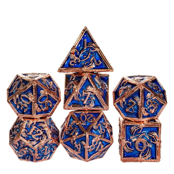 Cusdie 7-Die Metal DND Dice Set, Ghost Claw Design Metal Polyhedral D&D Dice Set for DND Dungeons and Dragons TTRPG Role Playing Games