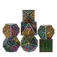 thumbnail image 1 of Cusdie 7-Die Metal DND Dice Set, Maze Design Metal Polyhedral D&D Dice Set for DND Dungeons and Dragons TTRPG Role Playing Games, 1 of 5