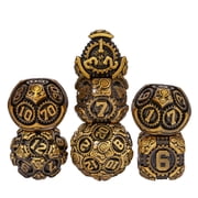 Cusdie 7-Die Metal DND Dice Set, Steampunk Gear Design Metal Polyhedral D&D Dice Set for DND Dungeons and Dragons TTRPG Role Playing Games