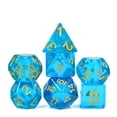 thumbnail image 1 of Cusdie 7-Die Resin DND Dice, Polyhedral Dice Set with Aurora Glitters for Role Playing Game Dungeons and Dragons D&D Dice MTG Pathfinder, 1 of 5