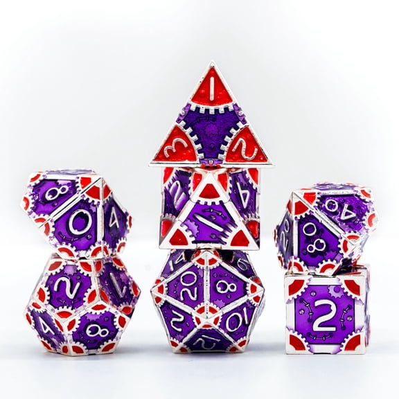 Cusdie 7 PCS/SET DND Metal Dice, Steampunk Polyhedral D&D Dice Set, Metal Dice Set for Role Playing Game D&D Dice MTG Pathfinder