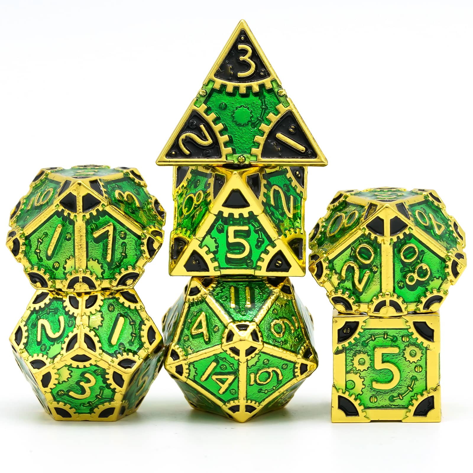 Cusdie 7 PCS/SET DND Metal Dice, Steampunk Polyhedral D&D Dice Set, Metal Dice Set for Role Playing Game D&D Dice MTG Pathfinder