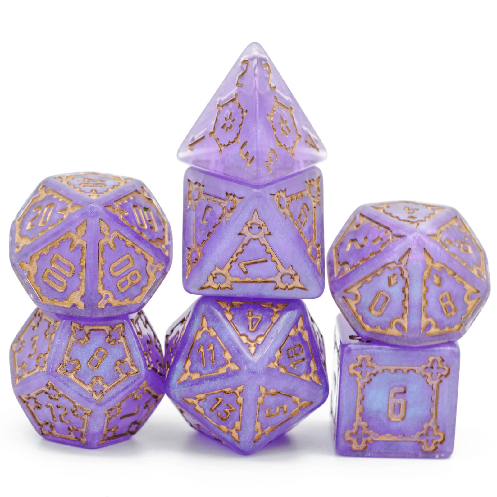 WeddHuis 7 Polyhedral Dice for Dungeons and Dragons, Pathfinder, DND, RPG, MTG, JDR Dice, Role Game, Dice Set