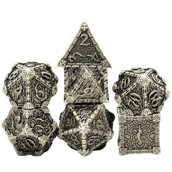 Cusdie 7 Pcs DND Metal Dice, Dagger Design Polyhedral Dice Set, Metal Dice Set for Role Playing Game D&D Dice MTG Pathfinder
