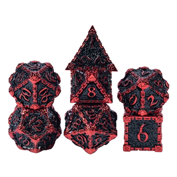 Cusdie 7 Pcs DND Metal Dice, Dagger Design Polyhedral Dice Set, Metal Dice Set for Role Playing Game D&D Dice MTG Pathfinder
