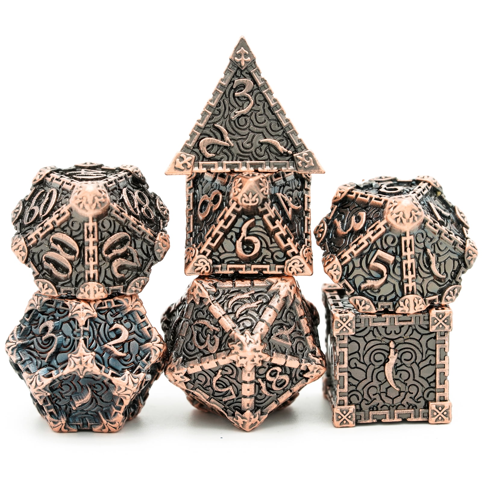 Cusdie 7 Pcs DND Metal Dice, Dagger Design Polyhedral Dice Set, Metal Dice Set for Role Playing Game D&D Dice MTG Pathfinder