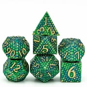 Cusdie 7PCS/Set DND Metal Dice, Dragon Scale Metal Dice Set, Polyhedral Dice Set, for Role Playing Game D&D Dice MTG Pathfinder
