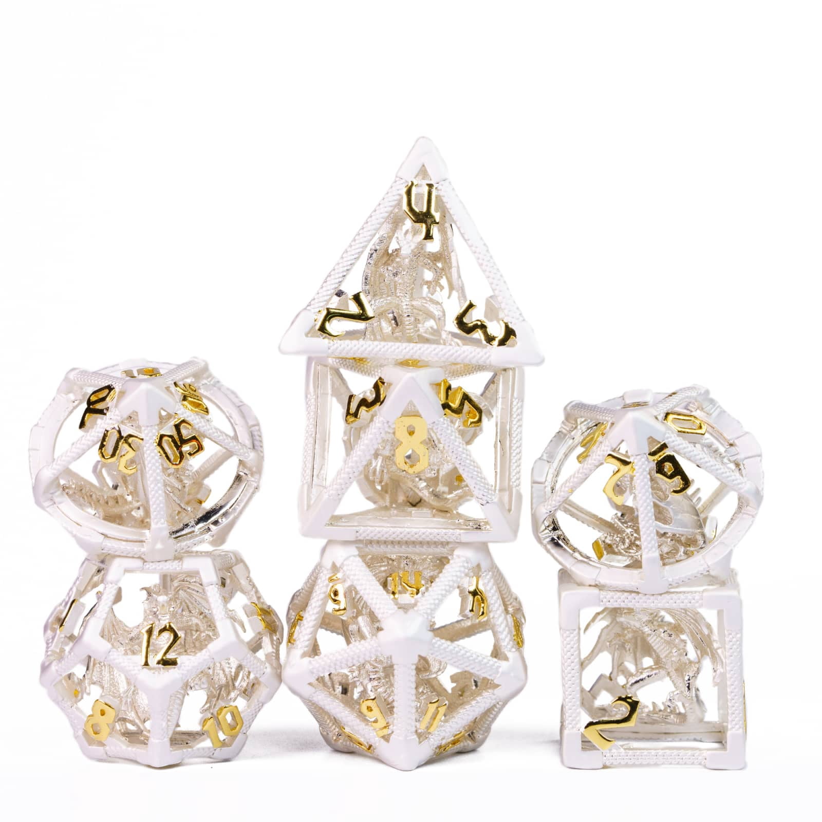 Set De Dés Métal D&D - 7 Dés Polyédriques Zinc Pour Jeu De Rôle