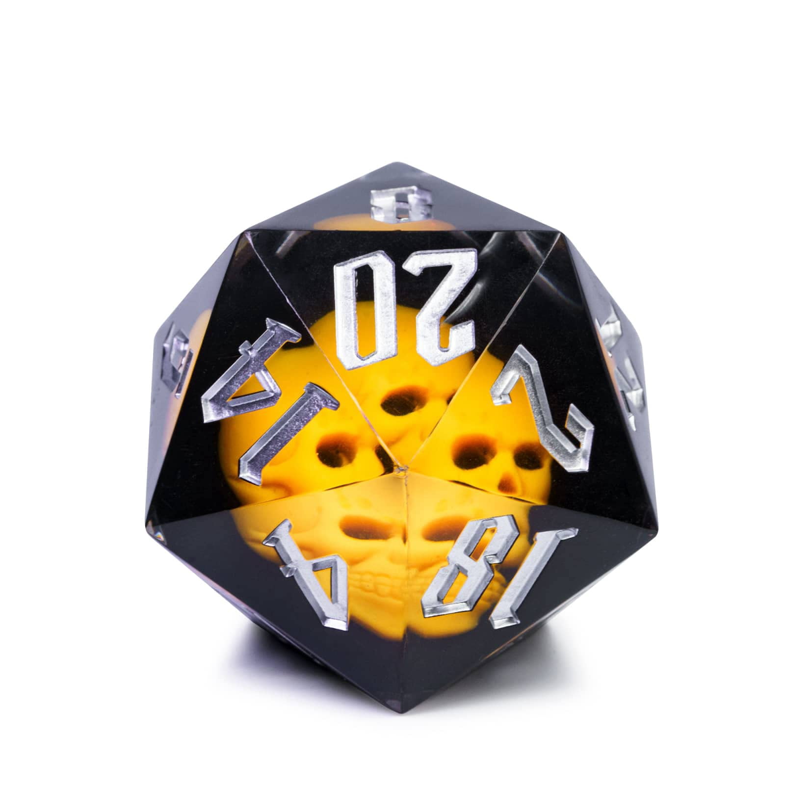 Poludie D20 Single Dice 55mm, 20 zijdige DND dobbelstenen, Giant D20 D & D veelvlakdobbelen grote D20 voor kerkers en draken, RPG, MTG tafelspellen (transparante blauwe bubbels