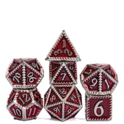 Cusdie Metal DND Dice Set, 7 die Metal Polyhedral D&D Dice Set Serrated Edge Dice for DND Dungeons and Dragons TTRPG Role Playing Games