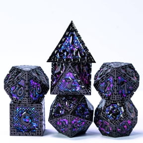 Cusdie Metal Dice Set, 7 Pcs DND Metal Dice, Dragon Scale Polyhedral Dice Set, for Role Playing Game D&D Dice MTG Pathfinder