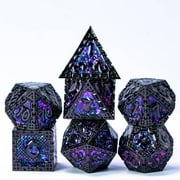 Cusdie Metal Dice Set, 7 Pcs DND Metal Dice, Dragon Scale Polyhedral Dice Set, for Role Playing Game D&D Dice MTG Pathfinder