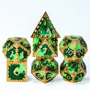 Cusdie Metal Dice Set, 7 Pcs DND Metal Dice, Dragon Scale Polyhedral Dice Set, for Role Playing Game D&D Dice MTG Pathfinder