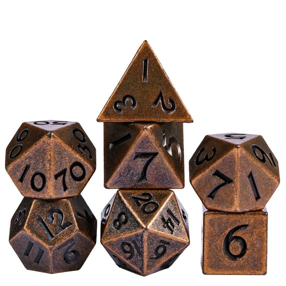 Cusdie Mini Metal DND Dice Set, 7-Die 10MM Metal Polyhedral D&D Dice Setfor DND Dungeons and Dragons TTRPG Role Playing Games