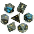 thumbnail image 1 of Cusdie Set of 7 Handmade Stone Dice, 16mm Polyhedral Stone D&D Dice Set with Leather Box, DND Dices for Collection, 1 of 5