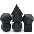 thumbnail image 1 of Cusdie Set of 7 Handmade Stone Dice, 16mm Polyhedral Stone Dice Set with Leather Box, DND Dices for Collection, 1 of 5