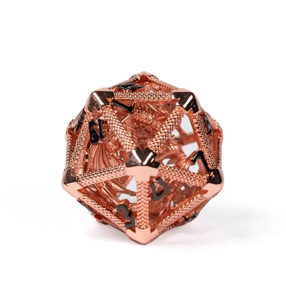 Cusdie Single D20 Hollow Metal Flying Dragon D&D Dice, 20 Sided DND Dice, 22MM Polyhedral Dice, for Role Playing Game MTG Pathfinde