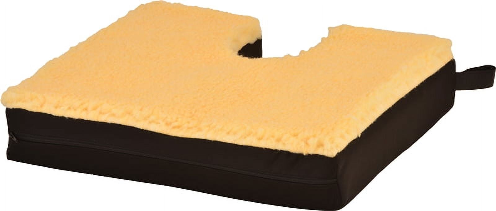 Comfort Gel and Foam Coccyx Cutout Seat Cushion with Fleece Top