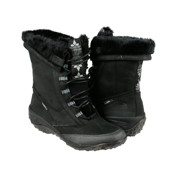 Cushe Allpine Cone Leather Womens Black Leather Casual Dress Lace Up Boots Shoes