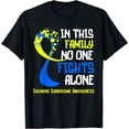 thumbnail image 1 of Cushing Syndrome Awareness Blue Yellow Ribbon Family Fighter T-Shirt, 1 of 4