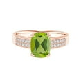 thumbnail image 1 of Cushion 2.75 Ctw Peridot 925 Sterling Silver Solitaire Rose Plated Women Ring, 1 of 4