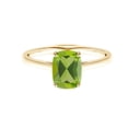 thumbnail image 1 of Cushion 3 Ctw Peridot 925 Sterling Silver Solitaire Yellow Plated Wedding Ring, 1 of 4