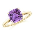 thumbnail image 1 of Cushion Amethyst 925 Silver Yellow Plated Solitaire Women Ring Jewelry, 1 of 4