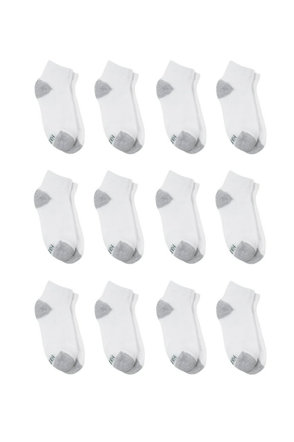 Boys Ankle Socks, 12 Pairs, Double Tough, Cushioned, Moisture-Wicking