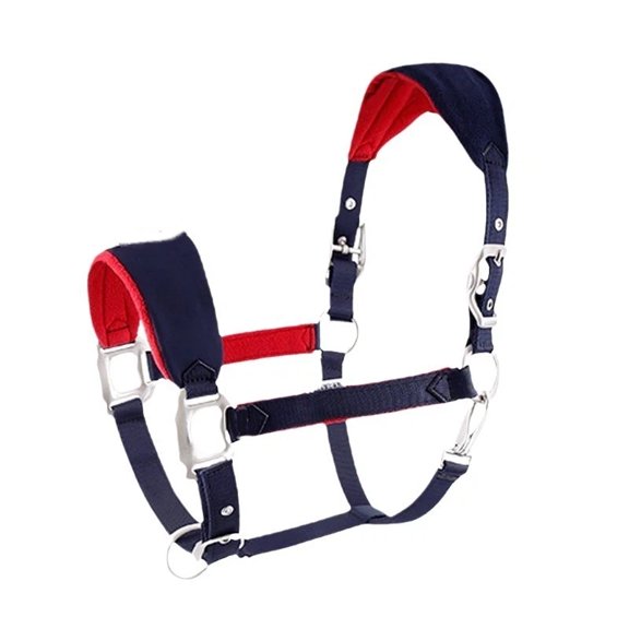 Cushion Breakaway Halter -Halter & Leadrope - Extr a Padding, Adjustable at Curb and Poll StrapSecure Hardware for Equestrian Use (L)