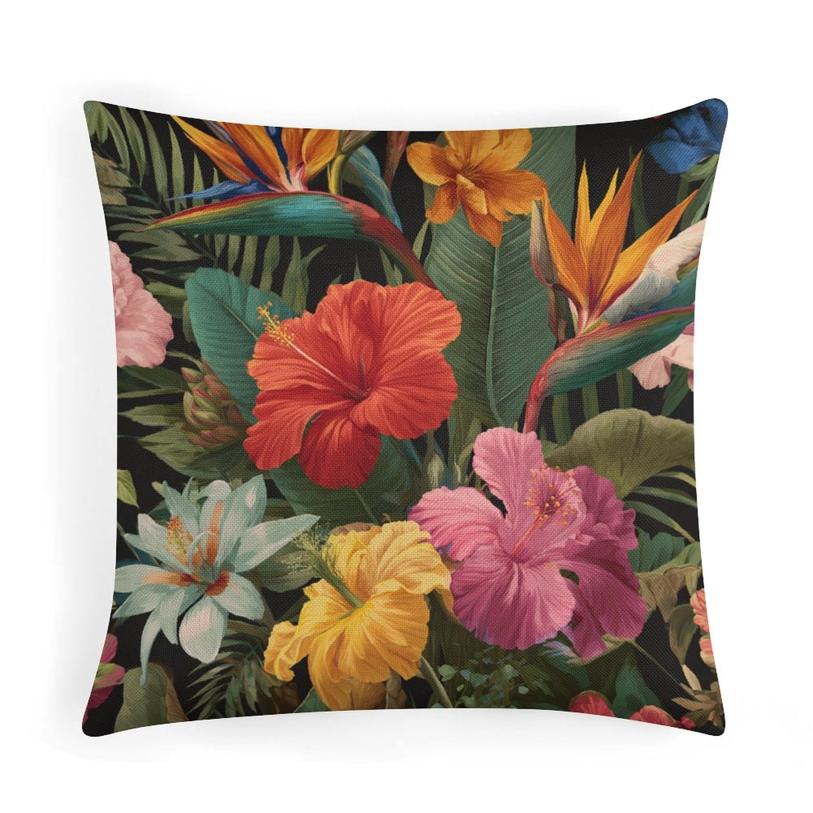 Cushion Case Illustration of Tropical Flowers Outdoor Square Pillow ...
