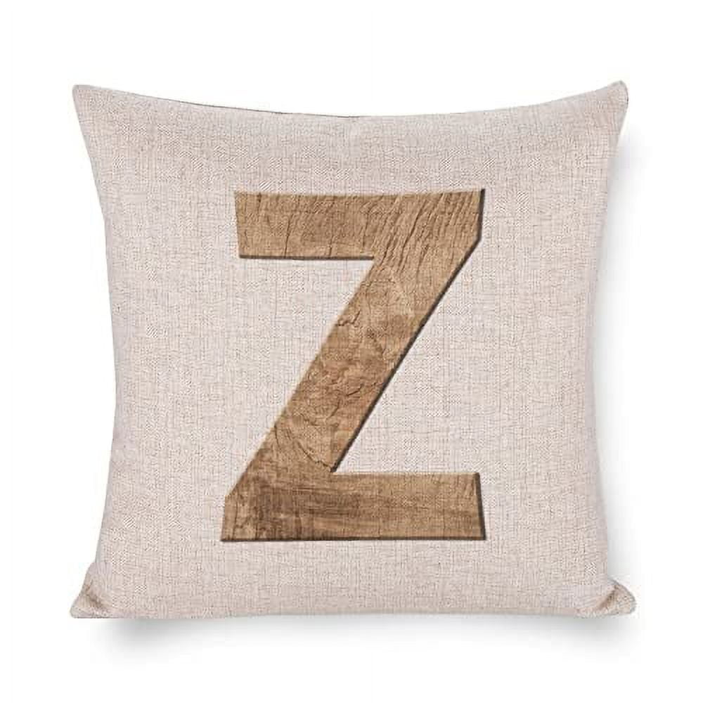 Cushion Case Rustic Wood Monogram N Letter Design Outdoor Square Pillow