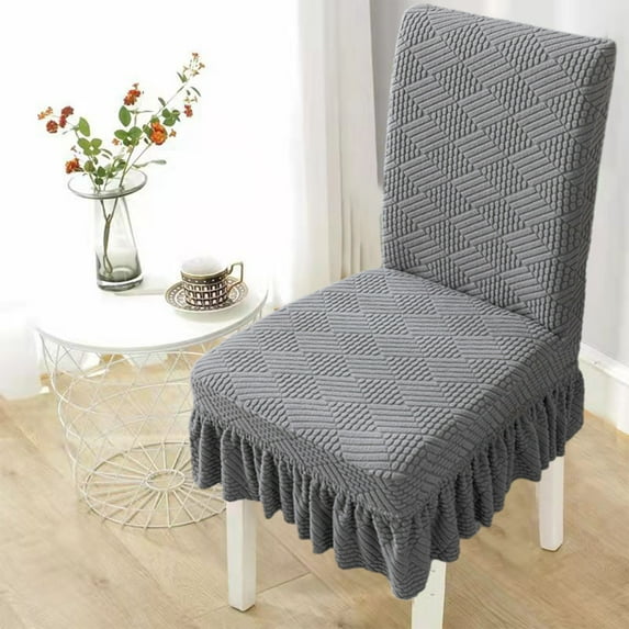 Cushion for Chair by Fanshiluo,Chair Covers For Dining Room Stretch Chair Slipcovers With Skirt For Kitchen Seat Protectors Wedding Banquet Decor Kids Spandex Fabric Washable