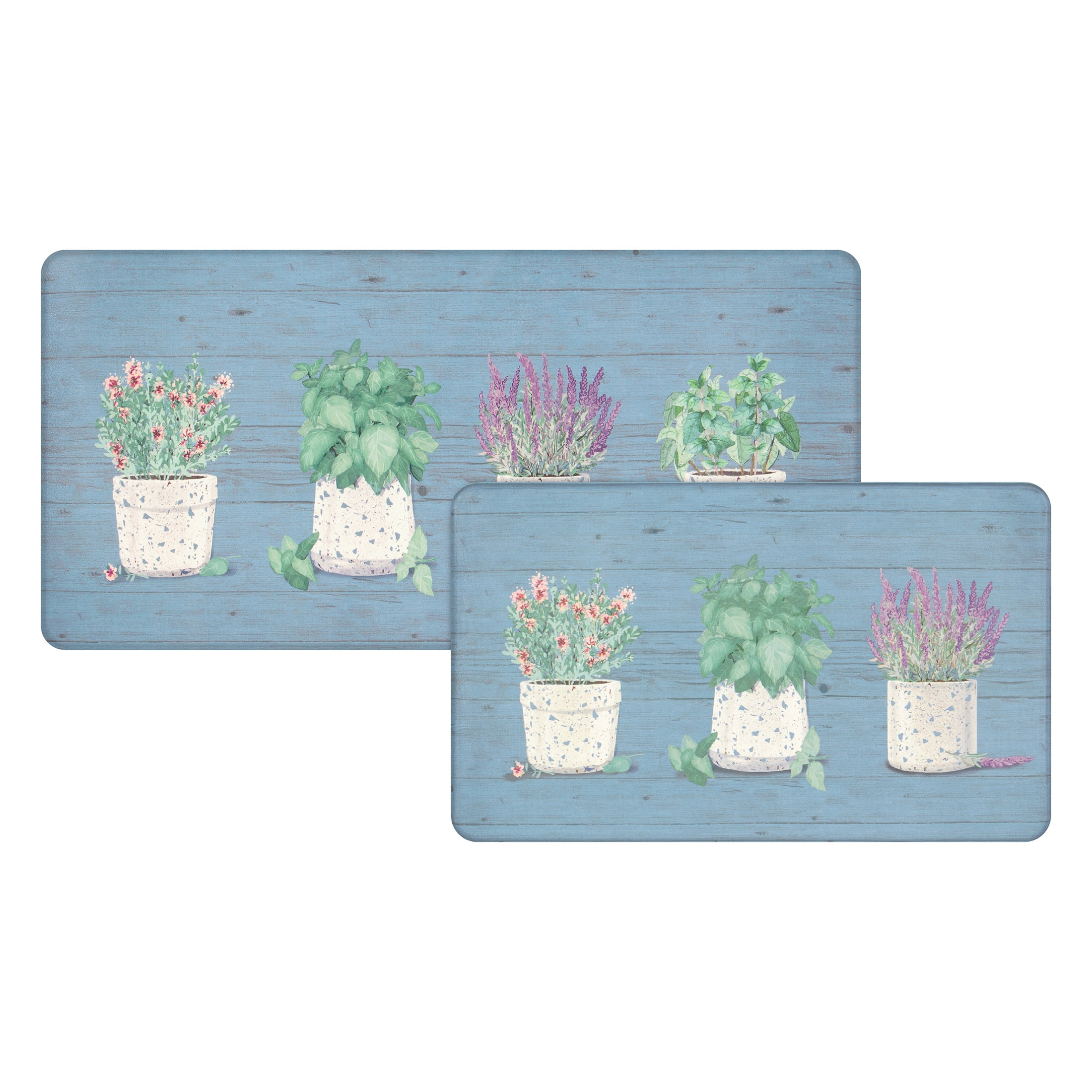Apache Mills Cushion Comfort Terrazzo Pots Kitchen Anti-Fatigue Mat, 18" x 30" & 20" x 41", 2 pack