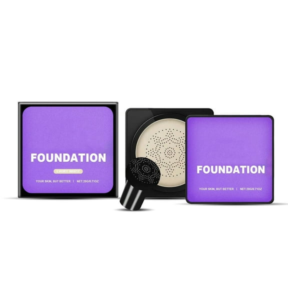 Cushion Compact Foundation, Ivory Fair Skin Tone, Lightweight Long Wearing Makeup, Conceals Imperfections, Natural Matte Finish, Oil Free, 20ml