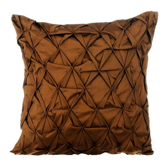 Cushion Cover, Brown 18x18 inch (45x45 cm) Diamond Shape Pintucks Decorative Pillow Covers, Solid Color Pillow Covers, Modern Decorative Pillow Covers - That Wood Be Lovely