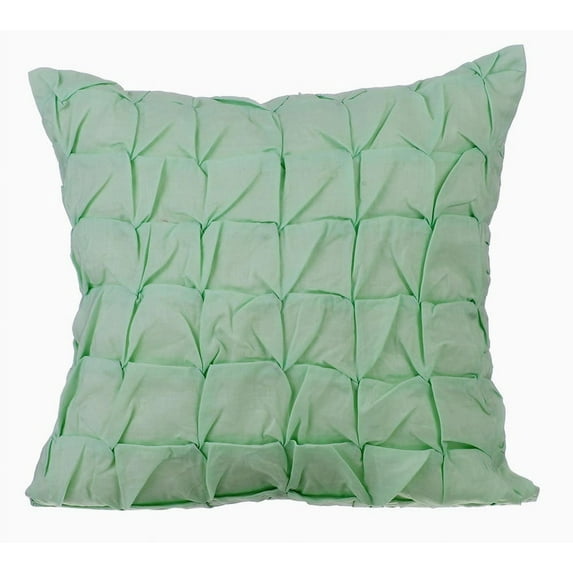 Cushion Cover For Chair, Pastel Green Euro Sham Covers 26x26 inch (65x65 cm), Linen Euro Pillow Covers, Solid Color, Knots, Textured, Checkered, Contemporary European - Tender Mint