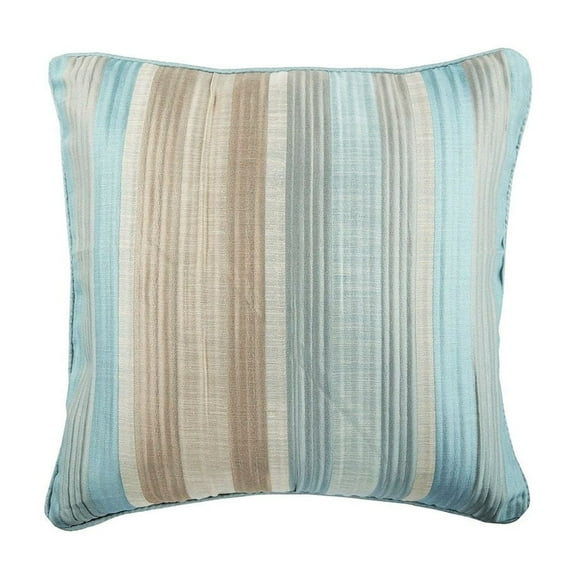 Cushion Cover For Couch, Blue Accent Throw Pillows 16x16 inch (40x40 cm), Jacquard Decorative Toss Pillow Covers, Striped, Contemporary Couch Throw Pillow Covers - Aqua Martini