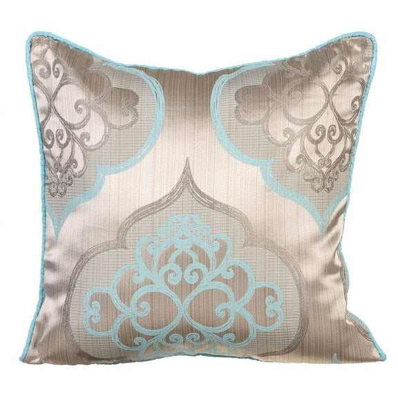 Cushion Cover For Couch, Blue Decorative Zippered Pillow Covers 16x16 inch (40x40 cm), Jacquard Throw Pillow Covers, Damask, Contemporary Couch Pillow Cases - Blue Damask Galore