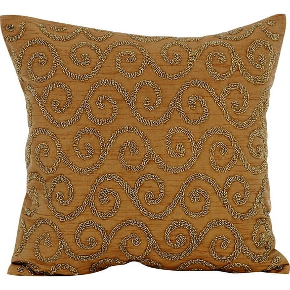 Cushion Cover For Couch, Couch Pillow Cases, Decorative Pillow Covers 14x14 inch (35x35 cm) Gold, Silk Throw Pillow Covers, Handmade Pillow Covers, Contemporary, Abstract - Gold Fest