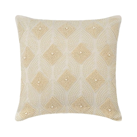 Cushion Cover Custom, Euro Sham Cover, Decorative Pillow Covers 24x24 inch (60x60 cm) Ivory, Cotton Throw Pillow Covers, Handmade Pillow Covers, Victorian, Abstract - Victoria Pearls