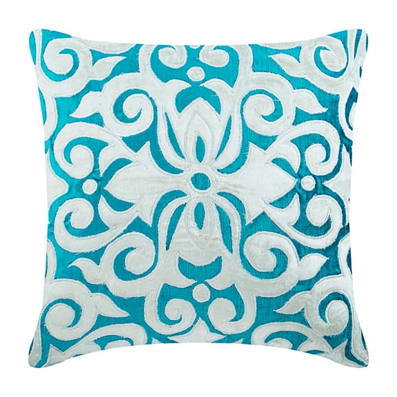 Cushion Cover Custom, Turquoise Throw Pillow Covers 16x16 inch (40x40 cm), Velvet Toss Pillow Covers, Abstract, Moroccan, Applique, Modern Designer Pillowcases - Moroccan Tile