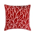 thumbnail image 1 of Cushion Cover, Decorative Cayenne Red Pillow Covers 16x16 inch (40x40 cm), Burnout Velvet Throw Pillows For Couch, Nature & Floral, Leaf, Modern Zippered Throw - Cayenne Red Leaves, 1 of 4