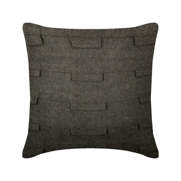 Cushion Cover, Decorative Charcoal Grey Throw Pillow Covers 16x16 inch (40x40 cm), Felt Toss Pillow Covers, Solid Color, Wool & Wool Blend, Modern Pillow Covers - Grey Sophistication